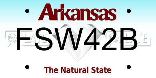 FSW42B Arkansas License Plate