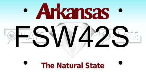 FSW42S Arkansas License Plate
