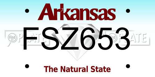 FSZ653 Arkansas License Plate