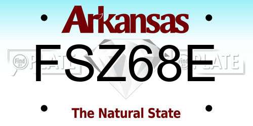 FSZ68E Arkansas License Plate