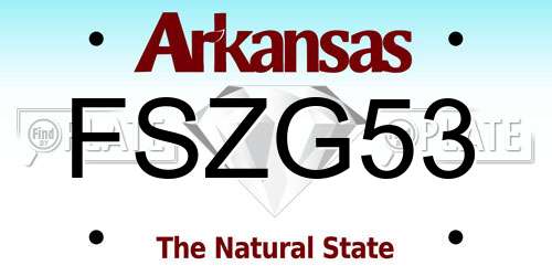 FSZG53 Arkansas License Plate