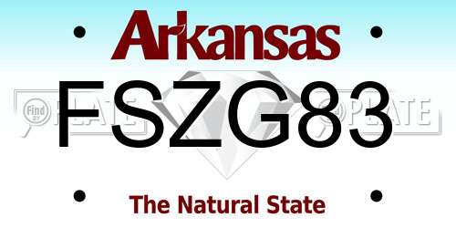 FSZG83 Arkansas License Plate