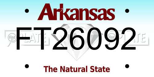FT26092 Arkansas License Plate