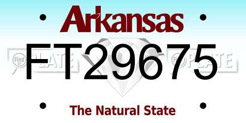 FT29675 Arkansas License Plate