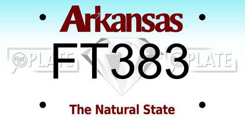 FT383 Arkansas License Plate