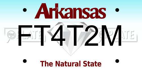 FT4T2M Arkansas License Plate