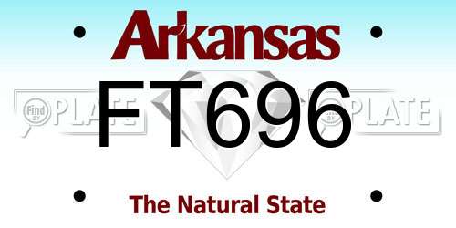 FT696 Arkansas License Plate