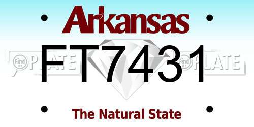 FT7431 Arkansas License Plate