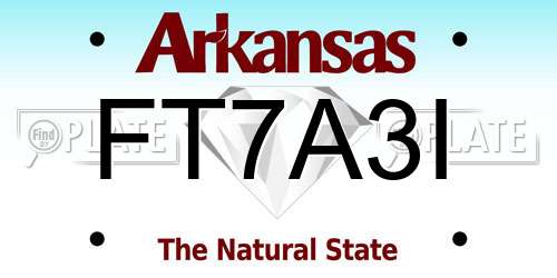 FT7A3I Arkansas License Plate
