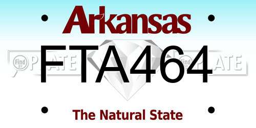 FTA464 Arkansas License Plate