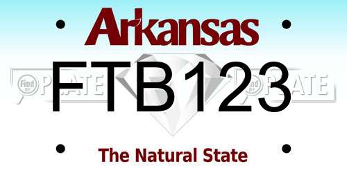 FTB123 Arkansas License Plate