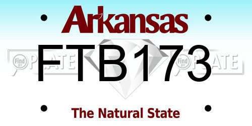 FTB173 Arkansas License Plate