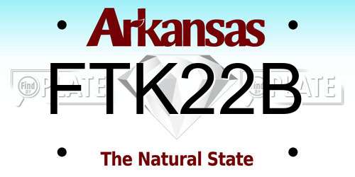 FTK22B Arkansas License Plate