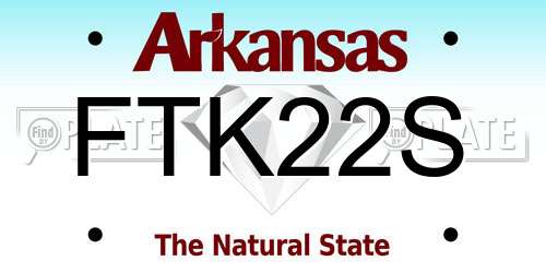 FTK22S Arkansas License Plate