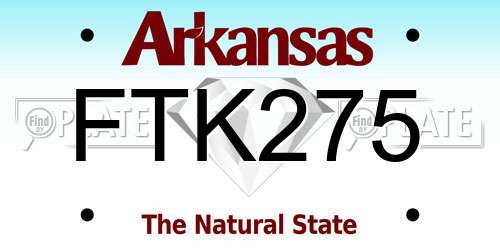 FTK275 Arkansas License Plate