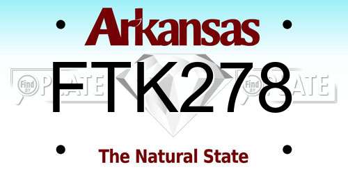 FTK278 Arkansas License Plate