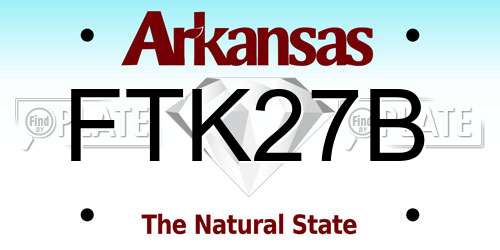 FTK27B Arkansas License Plate