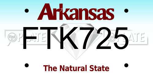 FTK725 Arkansas License Plate