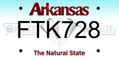 FTK728 Arkansas License Plate