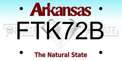 FTK72B Arkansas License Plate