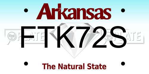 FTK72S Arkansas License Plate