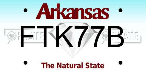 FTK77B Arkansas License Plate