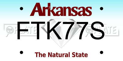 FTK77S Arkansas License Plate