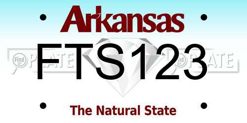 FTS123 Arkansas License Plate