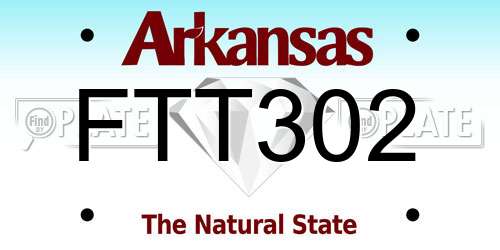 FTT302 Arkansas License Plate