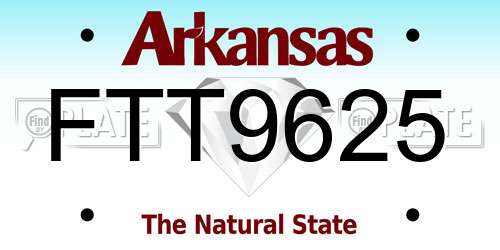 FTT9625 Arkansas License Plate