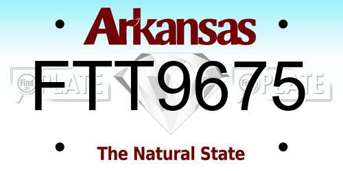 FTT9675 Arkansas License Plate