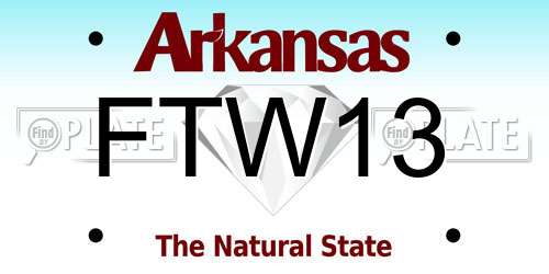 FTW13 Arkansas License Plate