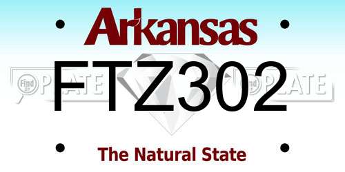 FTZ302 Arkansas License Plate