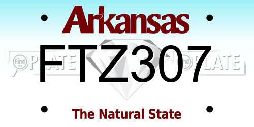FTZ307 Arkansas License Plate