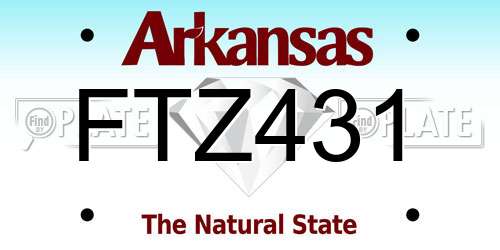 FTZ431 Arkansas License Plate