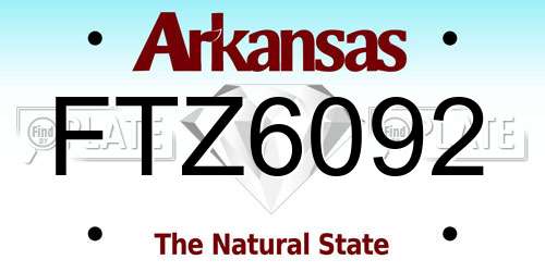FTZ6092 Arkansas License Plate
