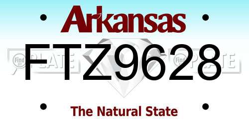 FTZ9628 Arkansas License Plate