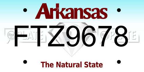 FTZ9678 Arkansas License Plate