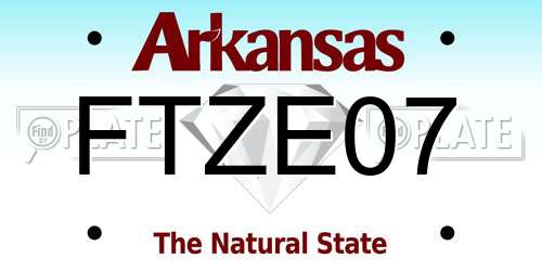 FTZE07 Arkansas License Plate