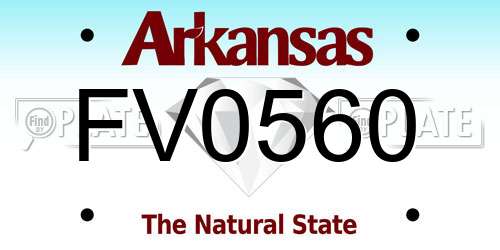 FV0560 Arkansas License Plate