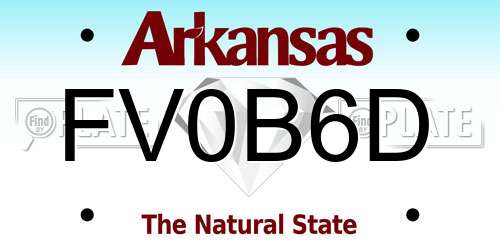 FV0B6D Arkansas License Plate