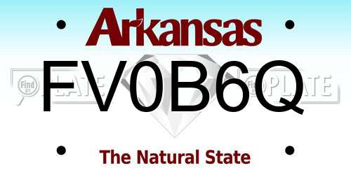 FV0B6Q Arkansas License Plate