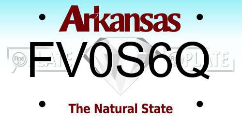 FV0S6Q Arkansas License Plate