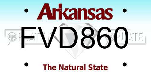 FVD860 Arkansas License Plate