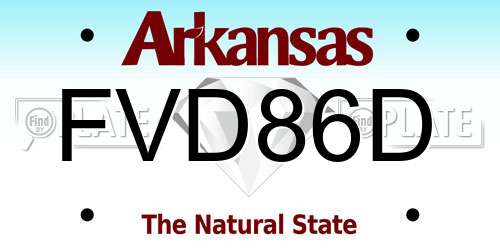 FVD86D Arkansas License Plate