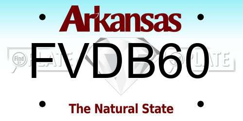 FVDB60 Arkansas License Plate