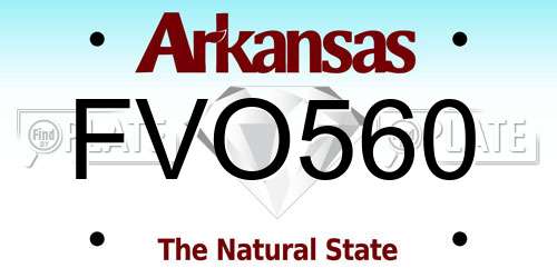 FVO560 Arkansas License Plate