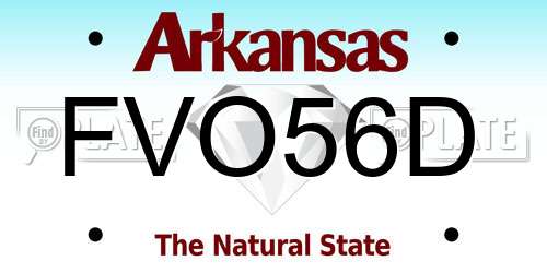 FVO56D Arkansas License Plate