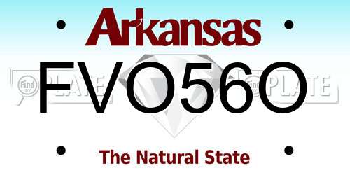 FVO56O Arkansas License Plate