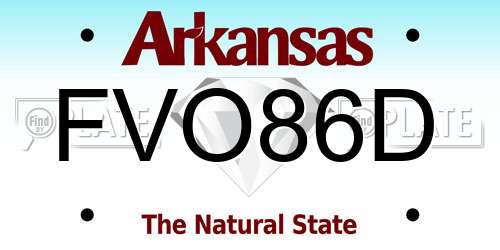 FVO86D Arkansas License Plate